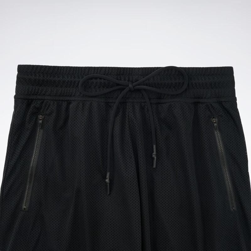 Reebok Hoop Shorts Solid Color Loose Breathable Mesh Drawstring Casual Shorts Unisex shorts Black 23RCS629U001