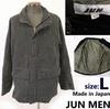 Made In Japan JUN MEN Hidden Button Padded Coat L Men Black Outer Blouson(USED)