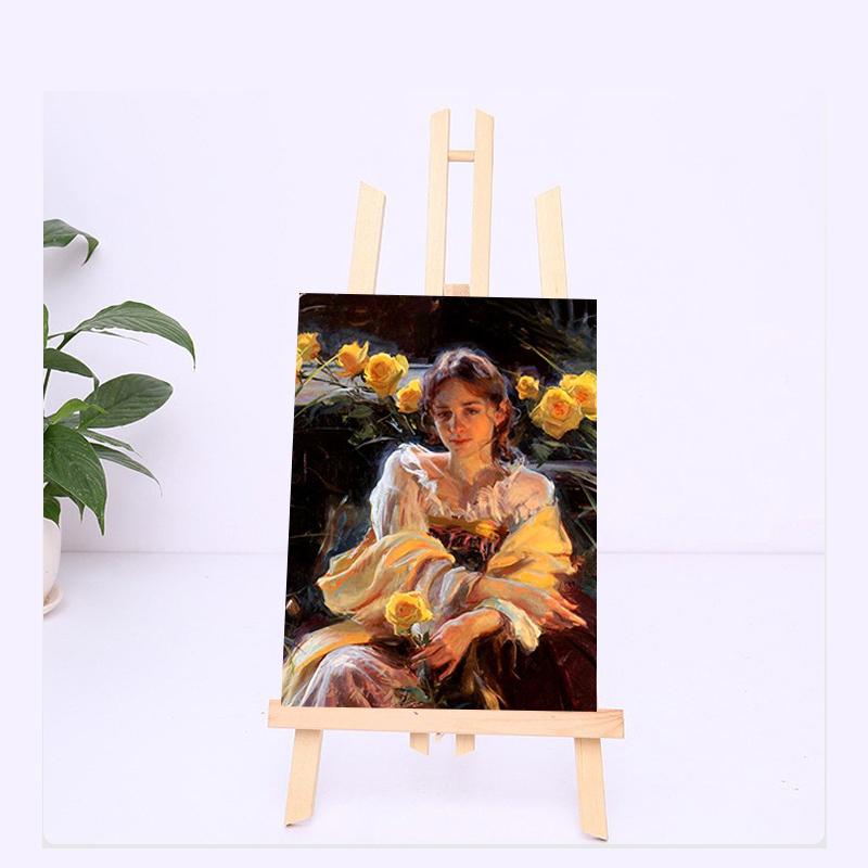 2pcs Wooden Easel For Painting,30/40/50cm Height Portable Folding Desktop Display Triangle Bracket,Art Supplies