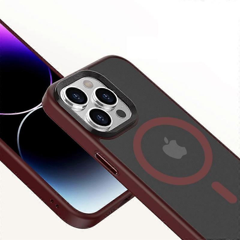 Magnetic Case for iPhone 15 Pro Compatible with MagSafe Skin-touch PC+TPU Matte Phone Cover - Black