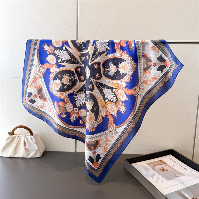 

2026 New Neckerchief Female Luxury Square Scarf for Women Shawl Satin Hijab Fashion Wraps Hair Bands Ribbon Headband Bandann 70x70CM