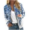 Women's  Outerwear Print Long Sleeve Casual Zipper Tops Cardigan Shirt Slim Jacket For Women