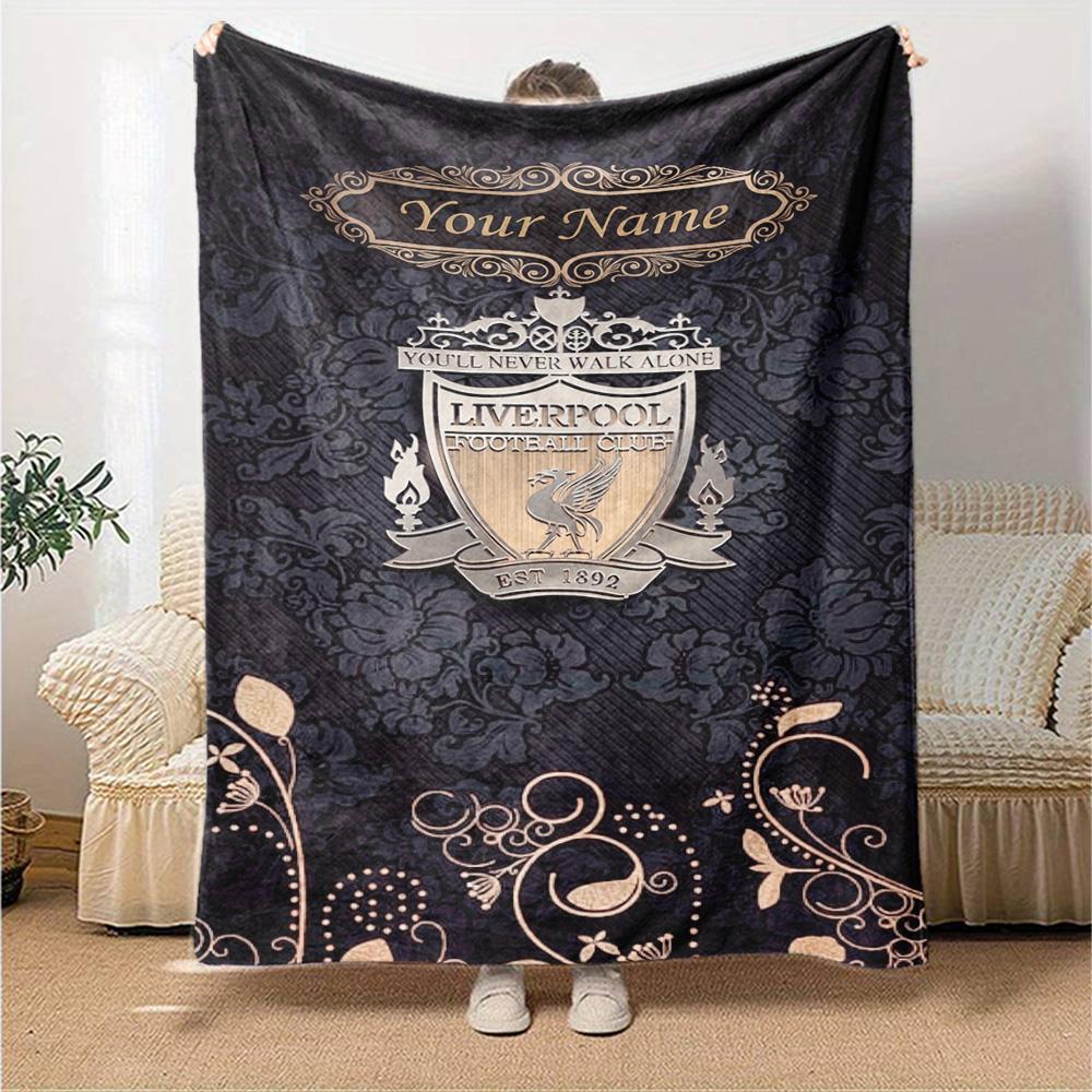 Liverpool Customize Text Blanket Gift Customizable Blanket Comfortable Perfect for Nap Chair Home Decor Picnics All-Season Use