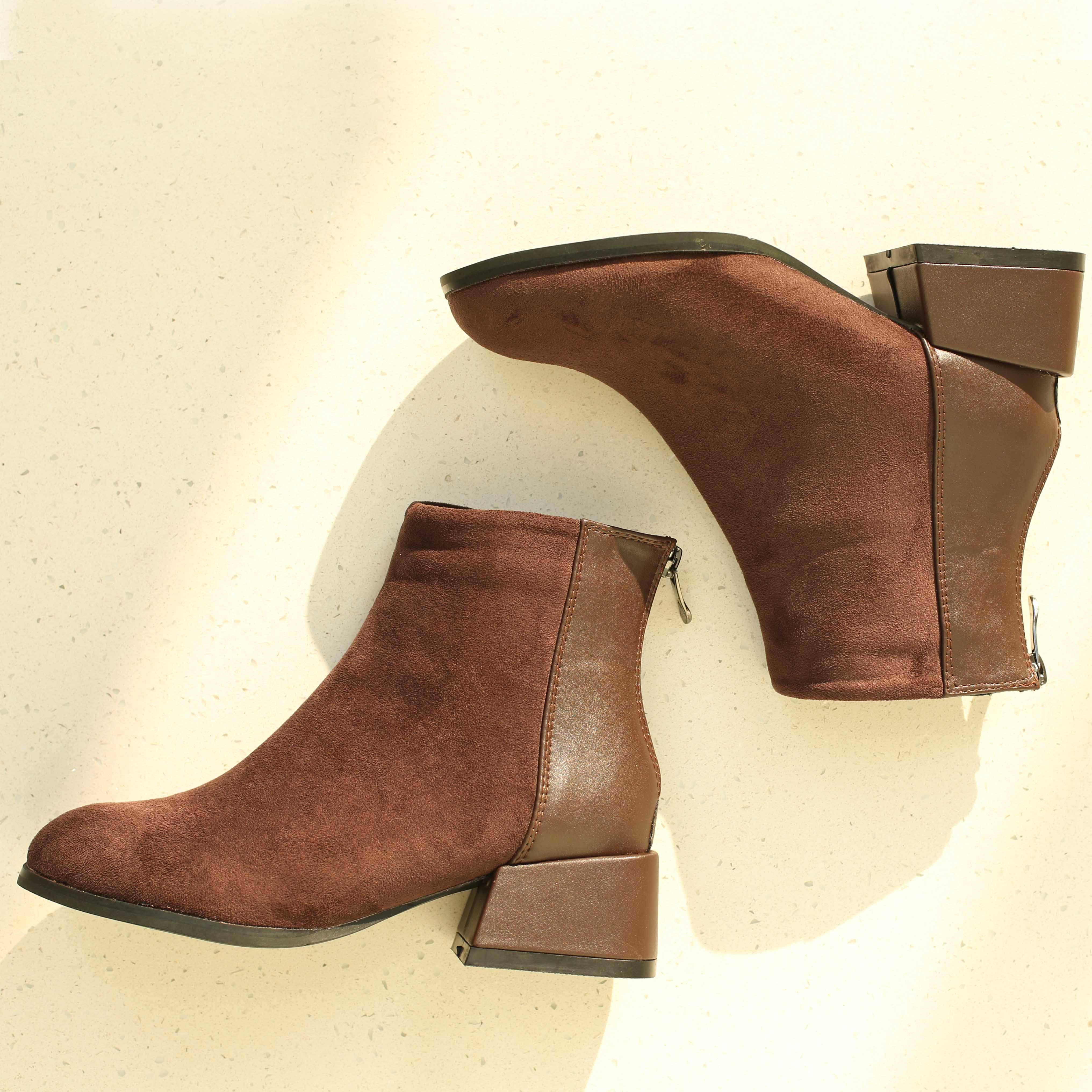 

Женские зимние ботинки из натуральной кожи, ботильоны на каблуке Cheleas, женские ботинки, женские ботинки 34 коричневый