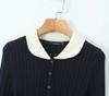 Spring 2025 Women's Age-Reducing Doll Collar Cable Knit Sweater
