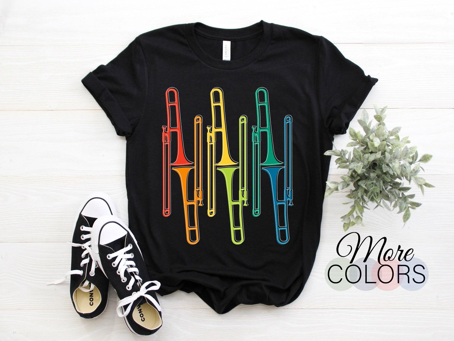 Trombone Player Band Gift Vintage T-Shirt, Perfect Christmas Birthday TShirt Present Who Play Trombone Music Instrut Graphic Tees Outfit 150