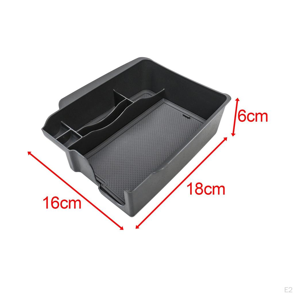 Car Center Console Organizer Tray Armrest Storage Box, Stowing Compartments, Auto Black