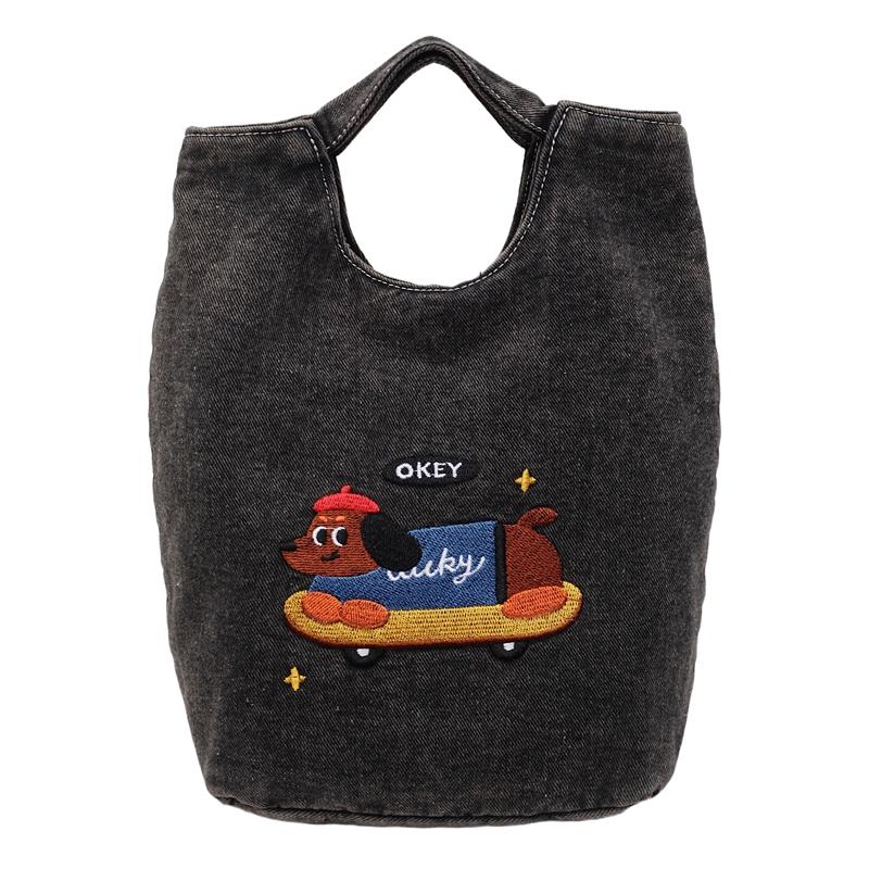 Dog Pattern Denim Bag Handbag Women's Large Capacity Shoulder Bag