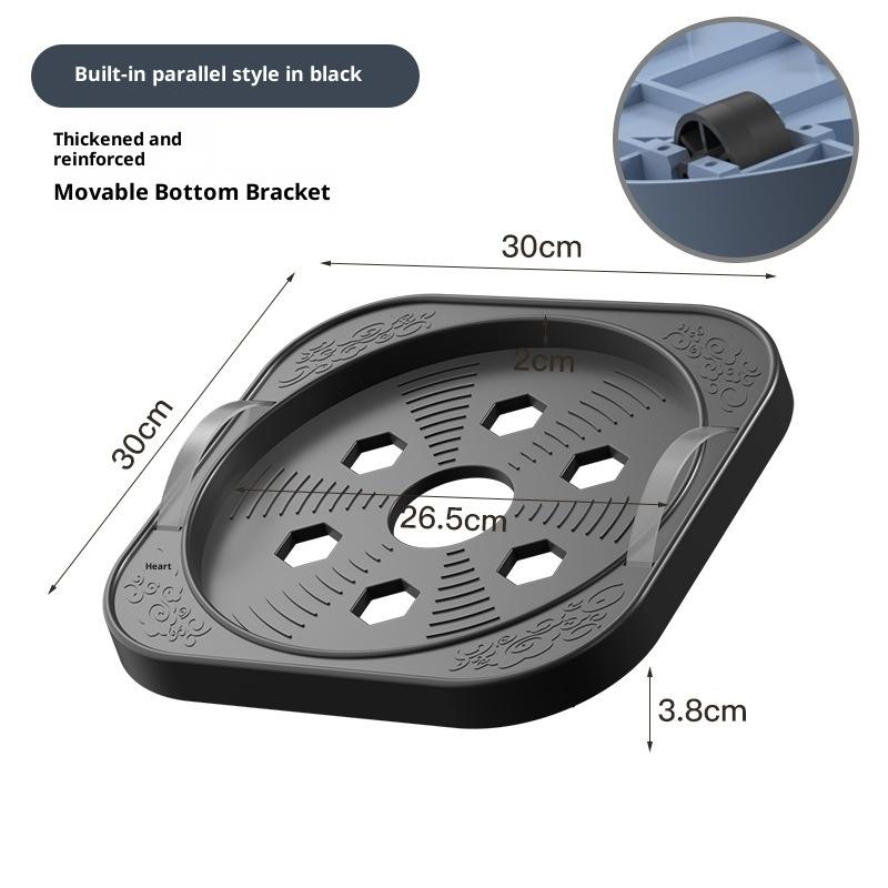 Universal Movable Gas Tank Bracket Heavy Duty With Wheels Flower Pot Stand Tray Square Plastic Gas Cylinder Base