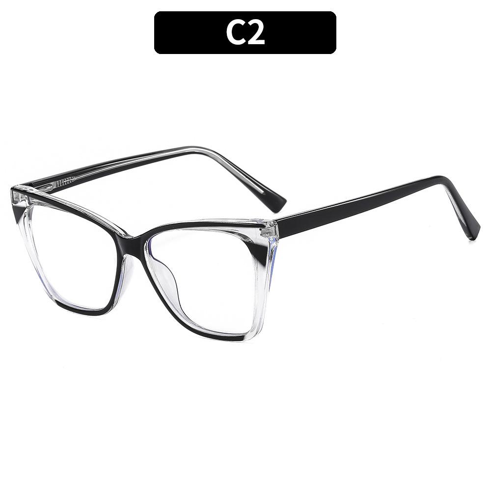 "2022 TR90 Cat-Eye Anti-Blue Light Glasses Frame - Trendy Makeup-Free Street Style for Women"