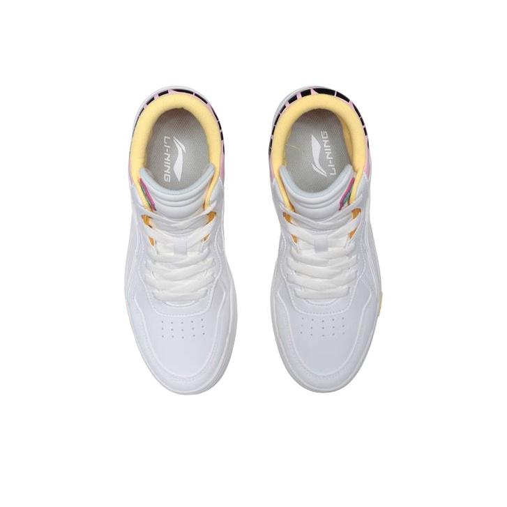 Li Ning Superwave Mid Casual High-Top Sneakers Damen-Sneakers Weiß Lila AGCQ238-3
