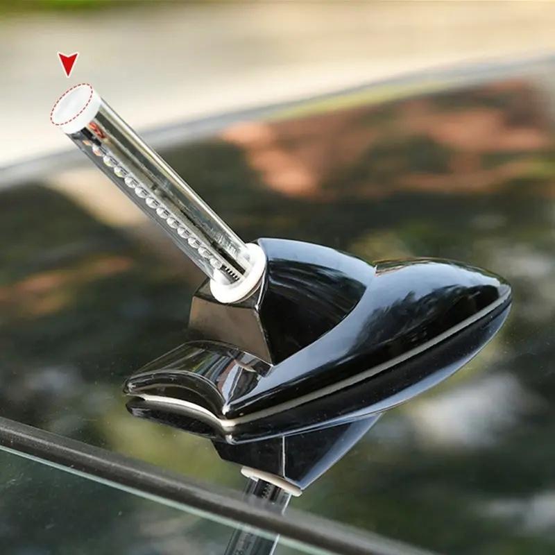 Car antenna top shark fin LED flash solar car collision light shark decoration universal roof SUV truck box exterior decoration