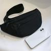 Practical Versatile Black Waist Bag Multi-pocket Design Adjustable-strap Lightweight for Daily Use Casual Bag