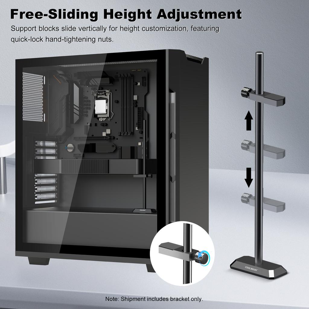 Graphics Video Stand Aluminum Alloy Adjustable Height Video Card Holder Bottom Magnet Design Desktop Computer Accessories