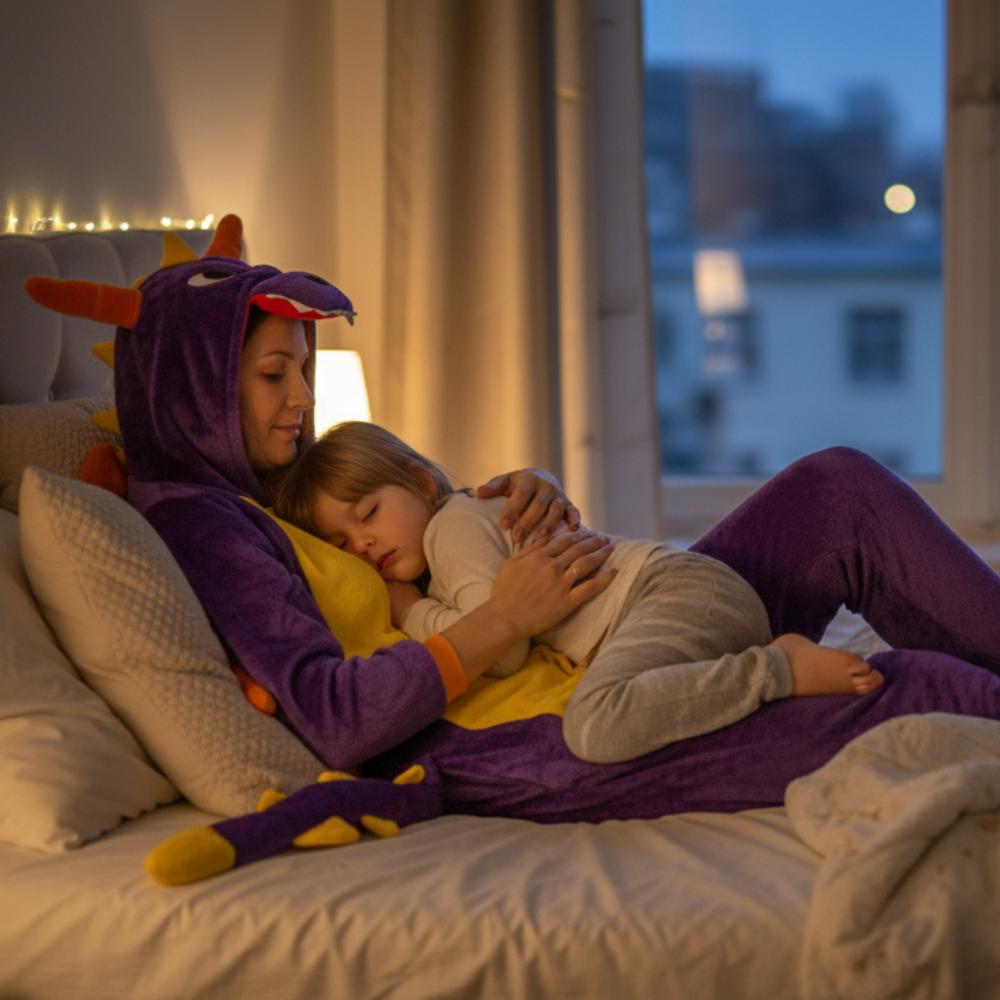 Kostium Onesie purple dragon - S