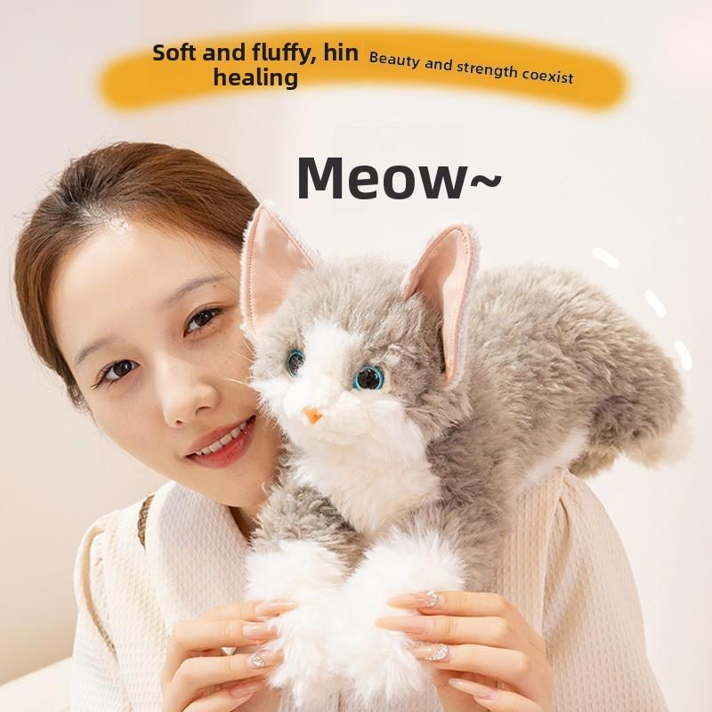Plush Cat Figure Gift For Women With Stretchy Fabric Soft Toy For Teens