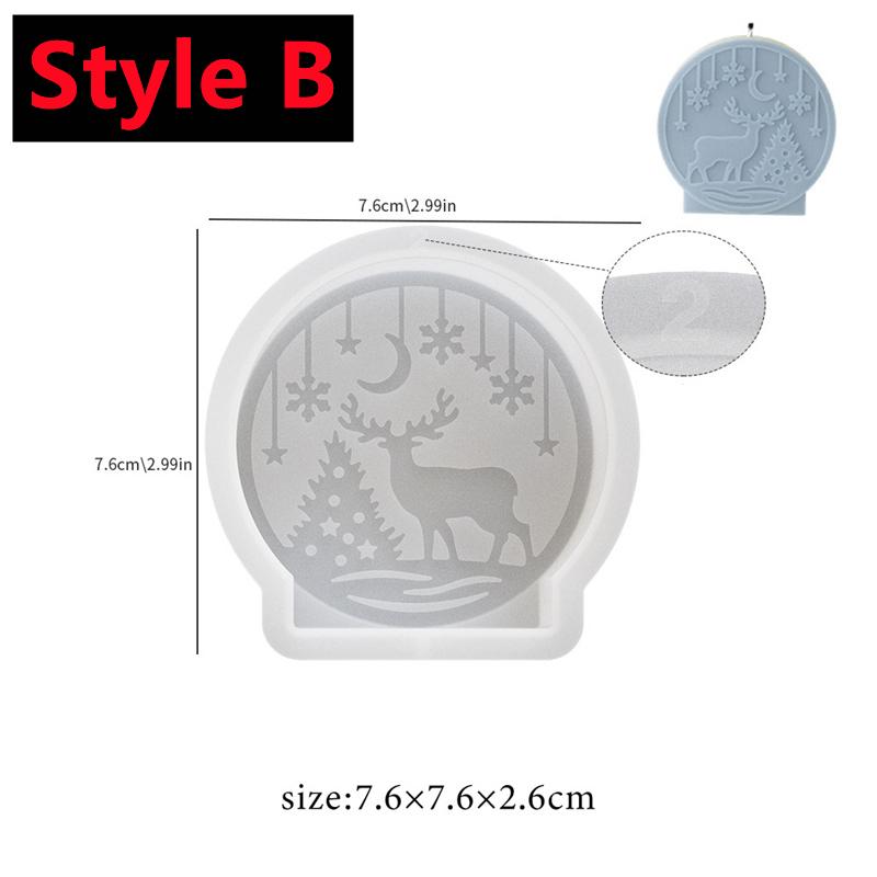 New Christmas Crystal Ball Candle Silicone Mold Handmade Christmas Tree Snowman Elk Fragrance Ornaments Aroma Plaster Molds Gift