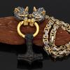 European & American Stainless Steel Thor's Hammer Pendant Men's Necklace - Trendy Viking Jewelry