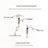 Guochao Handmade Amethyst & Freshwater Pearl Tassel Earrings - Chinese Style