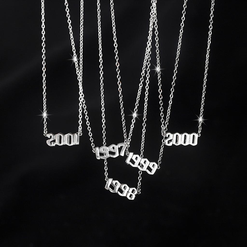 Unique Date Pendant Clavicle Chain Couple Friend Choker Hip Hop Jewelry Birthday