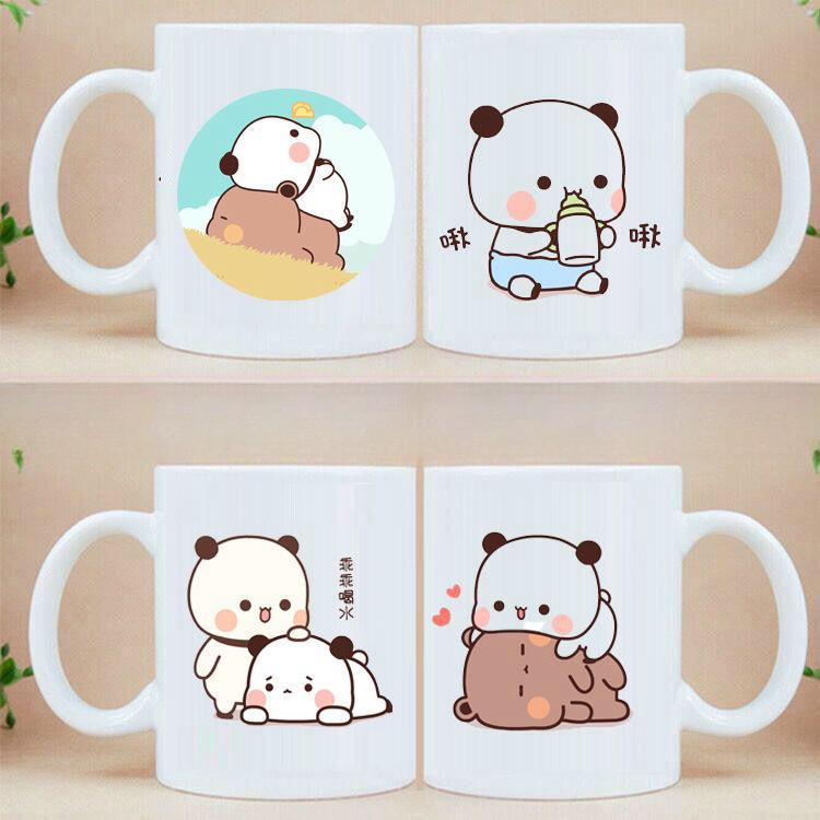 

Мокко кошка панда медведь пара керамические кружки для кофе, чая завтрак десерт чашки для молока с водой домашняя посуда для напитков пара сюрприз подарки