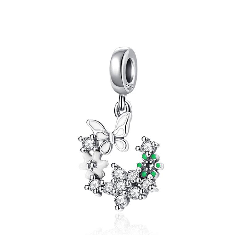 925 Silver Iris Pendant Fit Bracelets  Sunflower Tulip Autumn Pinecone DIY Butterfly Pendant Jewelry Gifts