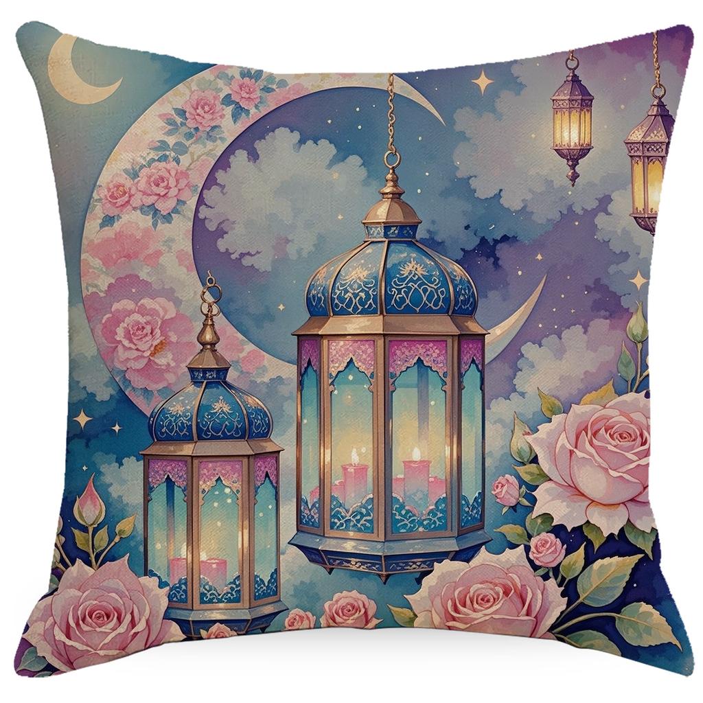 New Moon Chandelier Flowers Dreamy Folk Line Print Home Living Room Sofa Pillow Cover