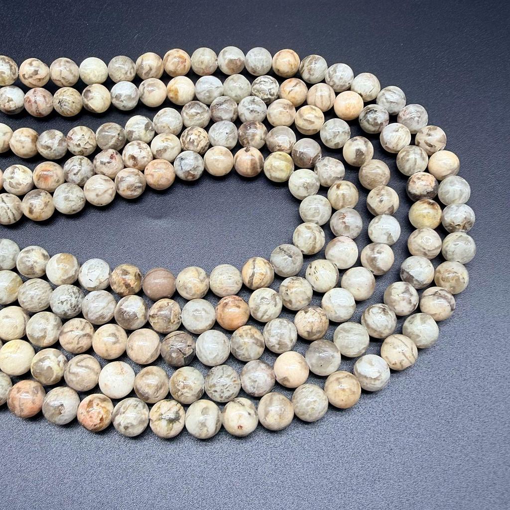 Round Natural Feldspar Loose Beads for DIY Jewelry - Mixed Stone Bracelet & Necklace Accessories, Semi-finished.