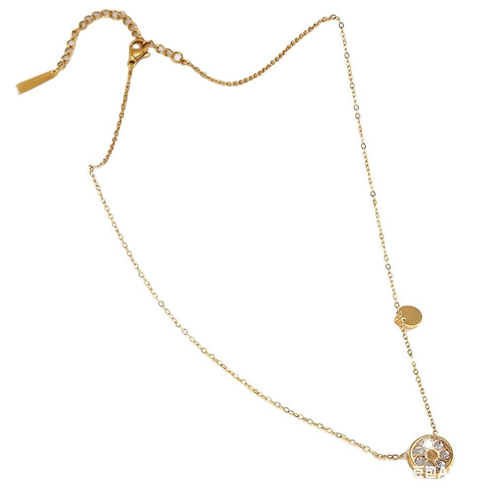 Light luxury titanium steel necklace, European and American fashion round diamond-encrusted niche necklace for women, high-end necklace