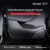 Tesla Model 3/Y Glove Box Kick Mat, Carbon Fiber Texture Door Protector, Interior Accessory.