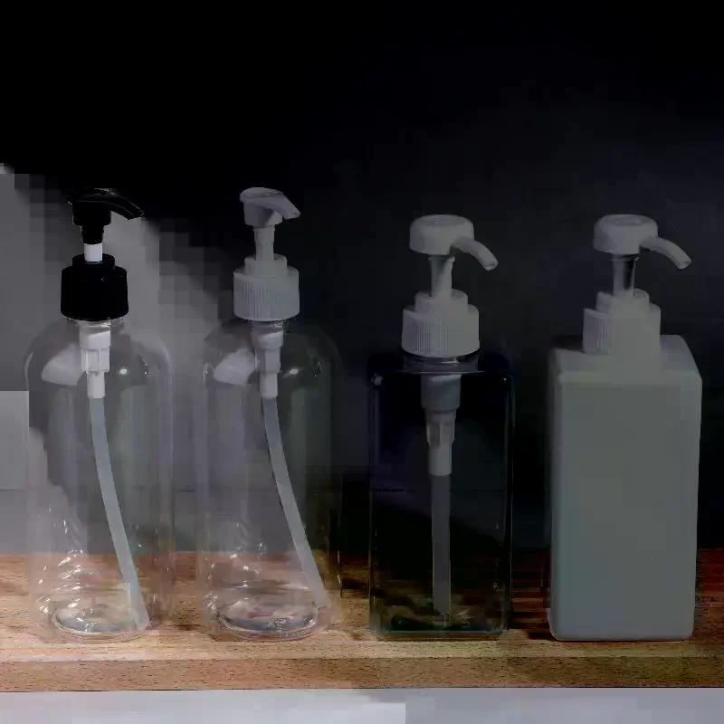 500ML Refillable Pump Bottles Clear White Plastic Liquid Dispensing Bottle For Lotion Shampoo Soap Body Wash Travel Use