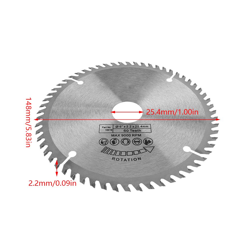 6" (148mm) 60 Teeth Carbide Circular Saw Blade Cutting Disc for Wood