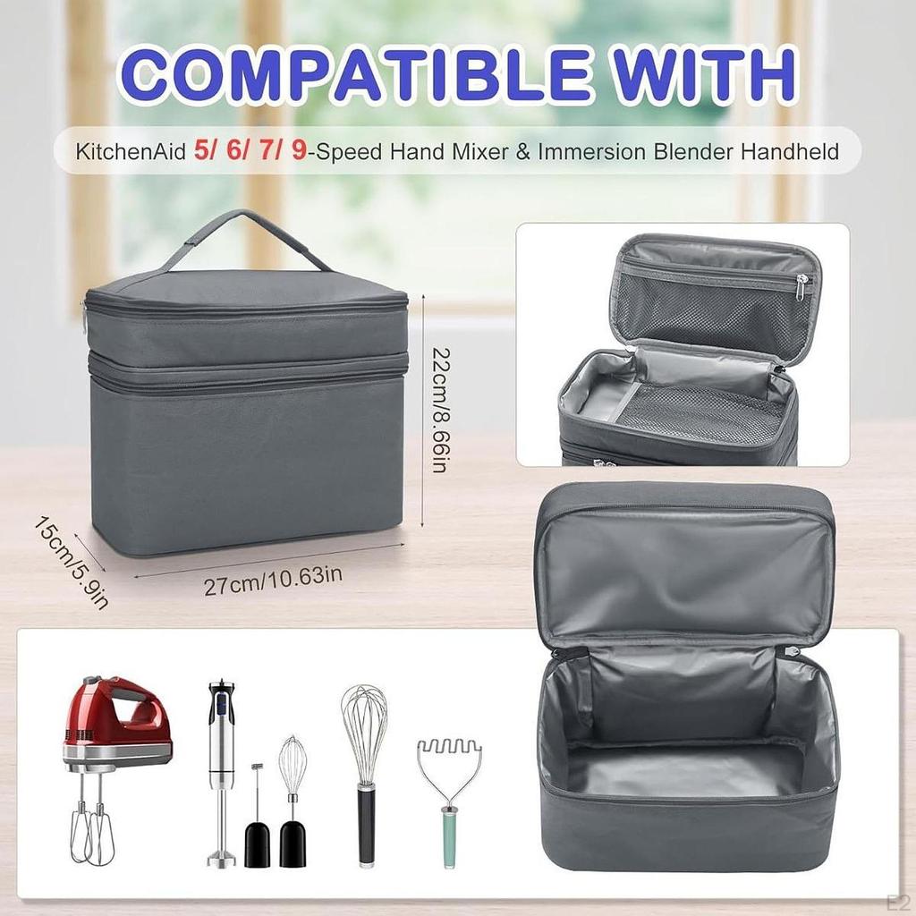 Hand Mixer Carrying Bag,Blender Case,Sturdy,Portable,Travel Storage Case Bag 2 Layer with