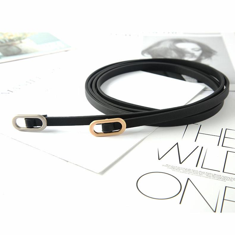 Minimalist Faux Leather Belt For Women And Men With Round Alloy Buckle For Casual Wear