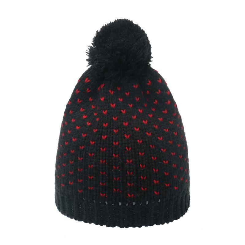 Cross-border new foreign trade hats women's ins love jacquard knitted hats casual versatile wool hats European and American tide autumn and winter