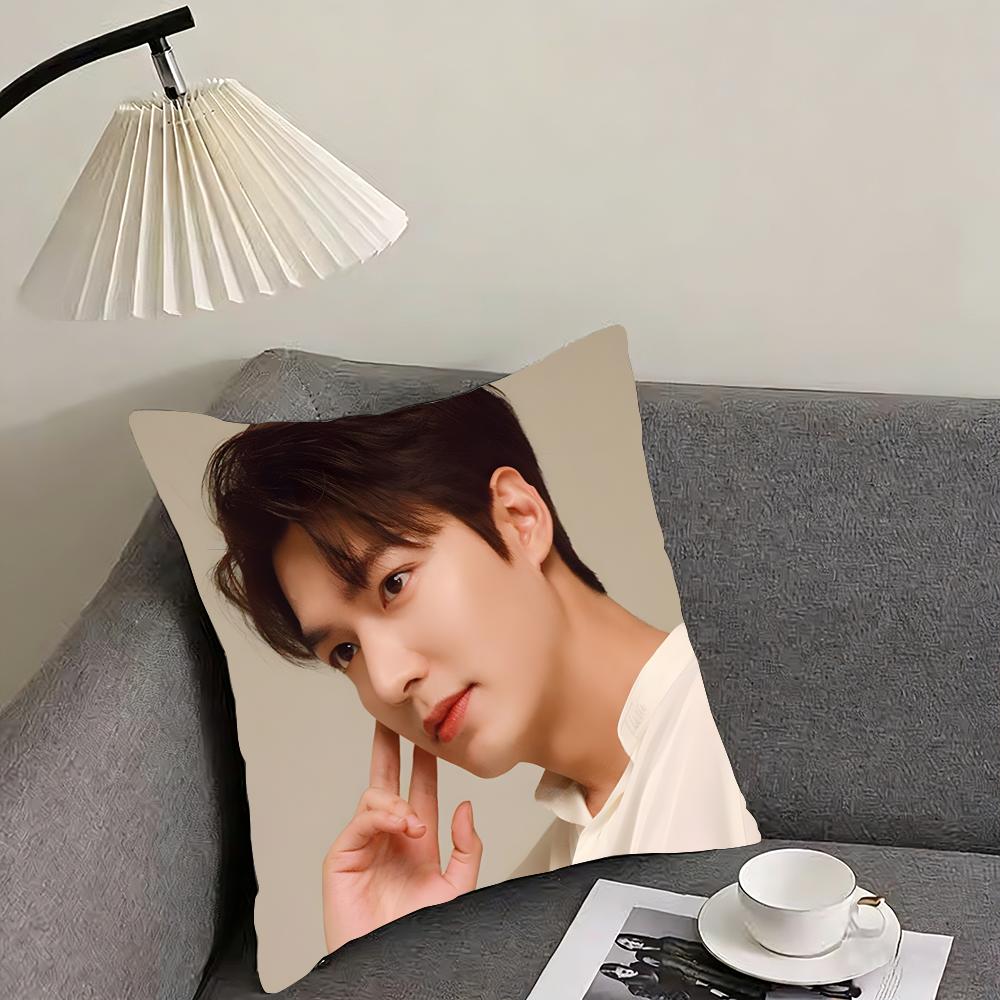 korean Lee MinHo Cushion Cover Reversible Plush Pillow Cover – For car, sofa, bedroom, perfect as a gift.