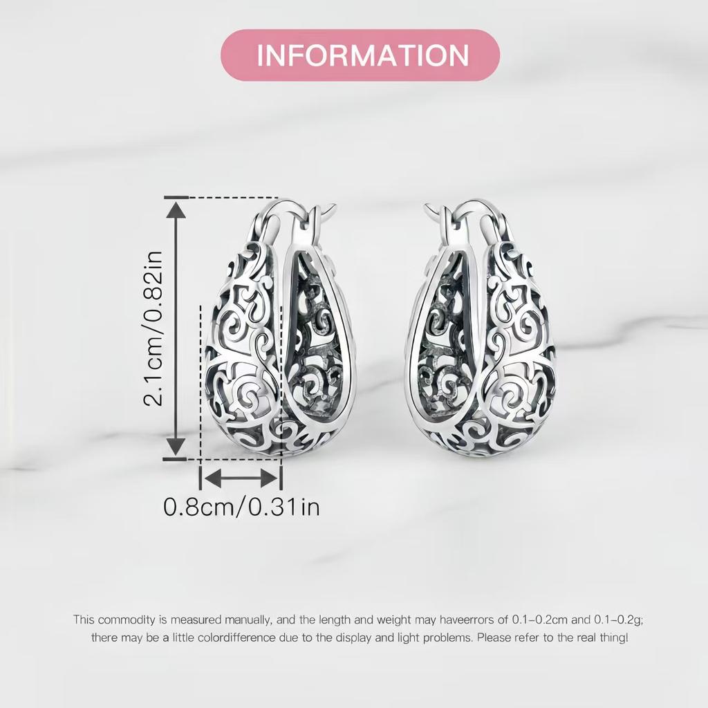 925 Silver Vintage Vine Series Earring Jewelry Versatile Hoop Earrings for Women Jewelry Fine Birthday Party Gifts