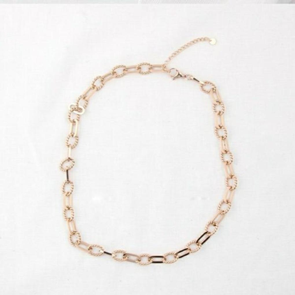 Atria Wildchain Surgical Stainless Steel Pink Gold Necklace EWSSNSC0008
