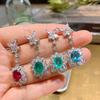 S925 Silver Needle Simulation Paraiba Jewelry Earrings Women's Fashion Luxury