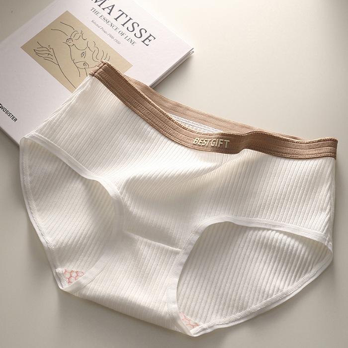 Damen Slips aus Baumwolle mit mittlerer Taille, bequemer Slip, weiche Mädchen-Höschen, sexy Unterwäsche, M bis XXL