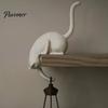 Modern Entryway Decor Cat Hook with Lantern, 3D Printed LED Light Decorative Handmade Craft Wall Hook, Creative Shelf for Bookshelf Desk And
