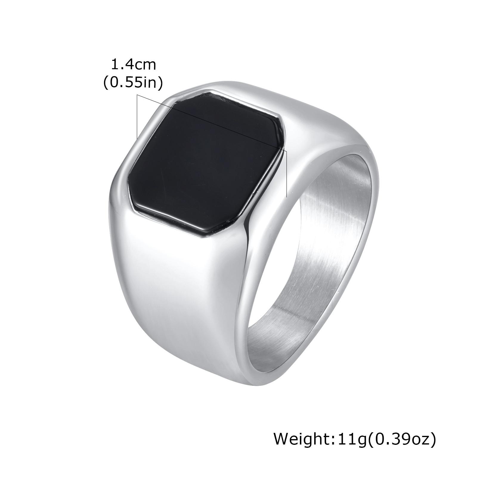 

Square Ring for Men,Stainless Steel Thumb Ring Signet Ring Wedding Ring,Stylish Jewelry Gift for Husband Boyfriend Father 12