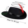 Felt Cavalier Top Hat Artificial Feather Flat Top Feather Stage Cap Retro Style Lightweight Masquerade Headwear Party