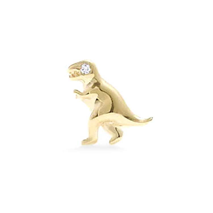 Coach Dinosaur Decor 14K Gold Earrings Unisex Earrings CO281-GLD F,Gold