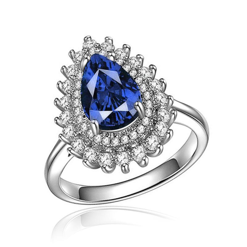 Hochwertiger tropfenförmiger Ring für Damen, Zirkon-Design für edle Damenringe, Accessoires für Bankettkleider