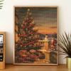 Full Drill Diamond Art Kit Christmas Tree Snowman Holiday Decor DIY Rhinestone Painting Canvas Creative Handmade Gift for Dog Lovers