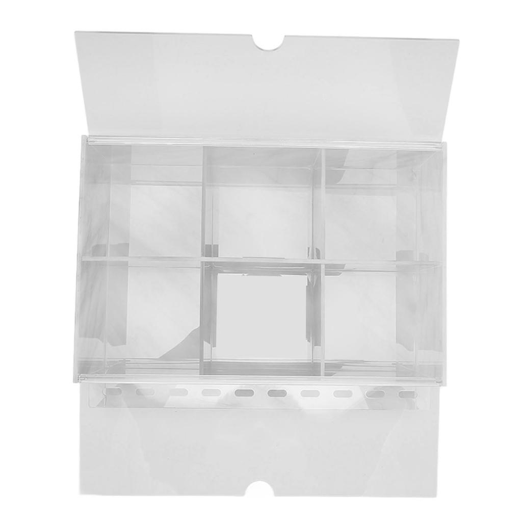Acrylic Dustproof Storage Box 10 Holes Marble Texture Compartment Eyelash Grafting Accessories Case