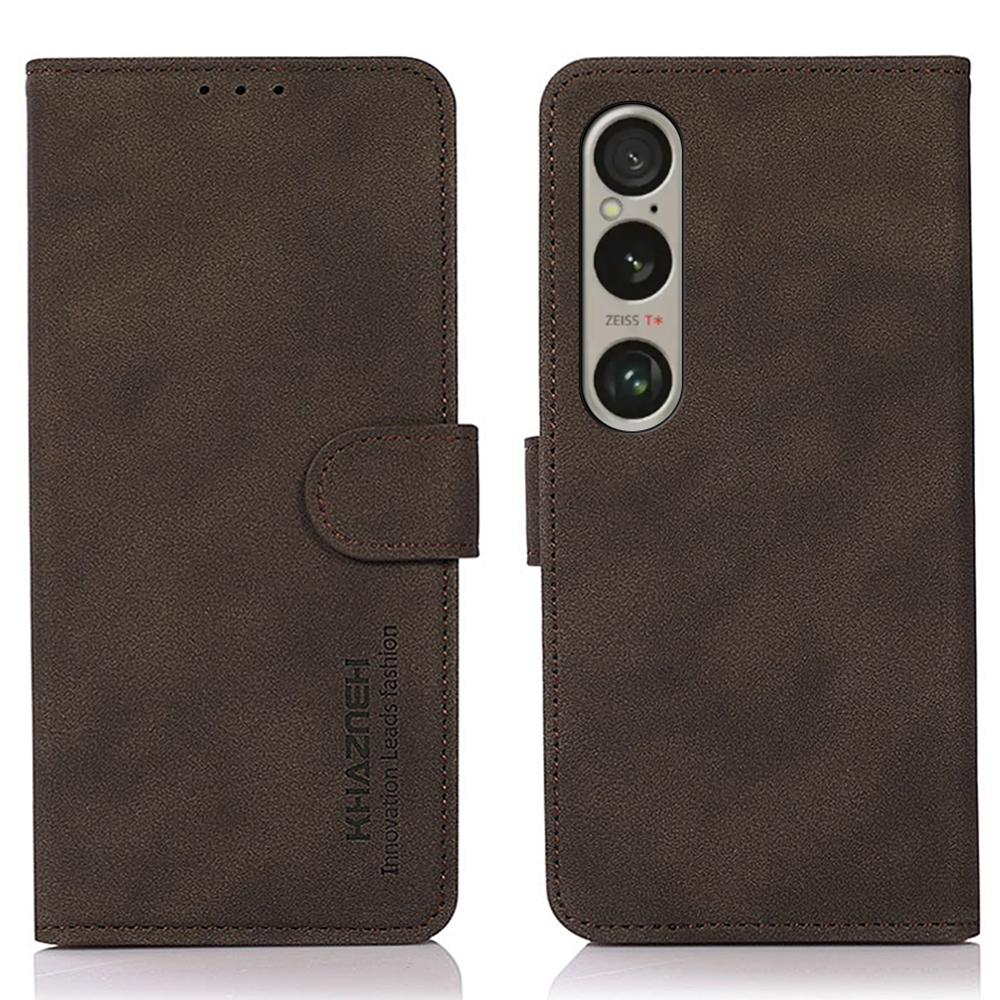 KHAZNEH For Sony Xperia 1 VI Case Protective PU Leather Magnetic Flip Wallet Phone Cover