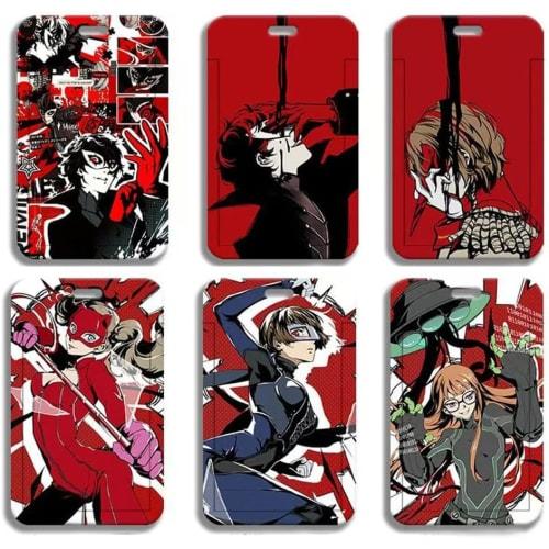 

Sakura Persona 5 Pass Case, IC Card Case, Double-Sided Print, Transportation Card Holder, Ren Amamiya, Akira Kurusu, Ryuji Sakamoto, Ann Takamaki, Fut