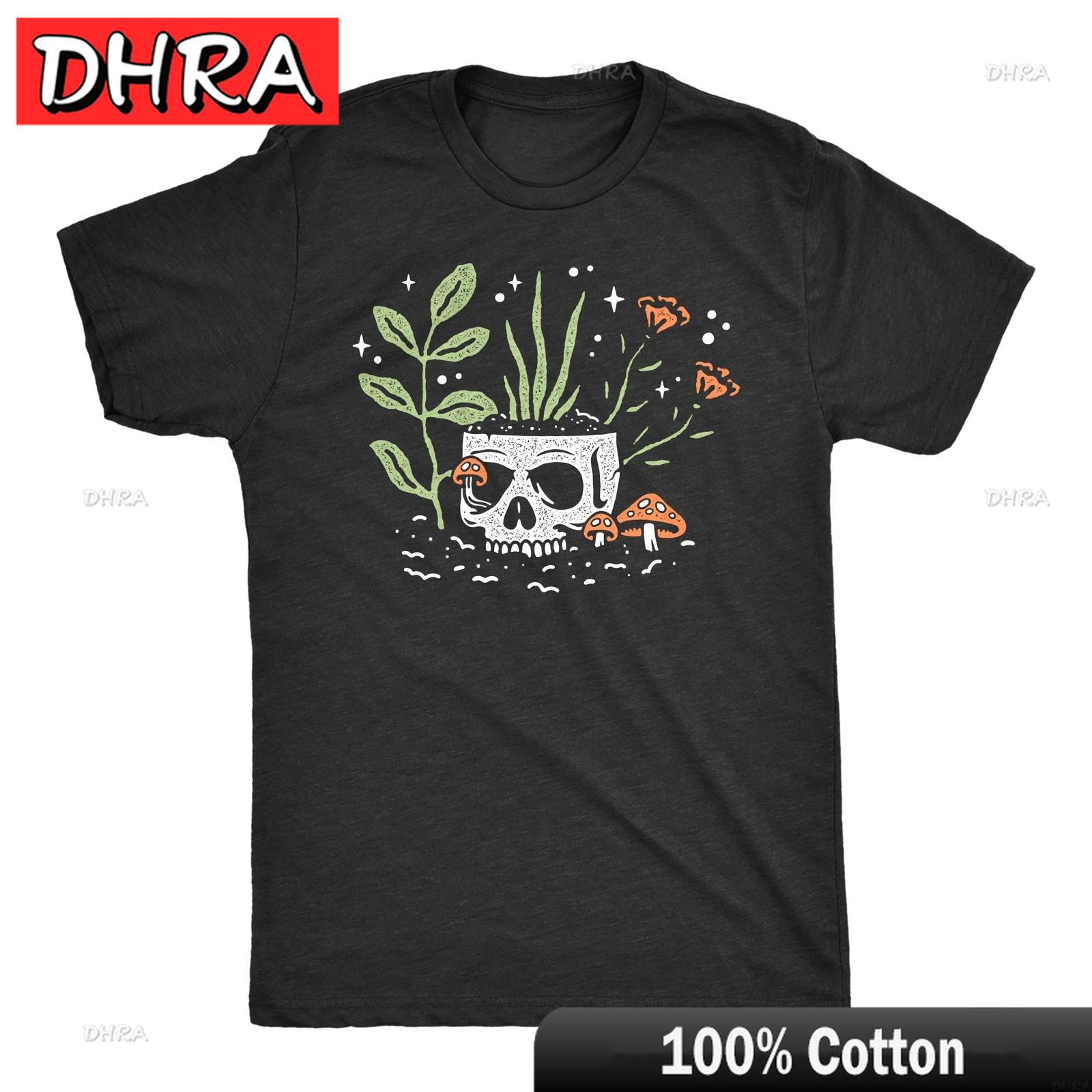 

Unisexs Skull Flowers T Shirt Funny Spooky House Plant Horticulture Lovers Tee for Casual Classic T Shirts Shirt Comfy Cotton Tee S